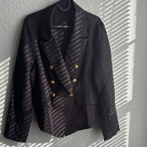 SHEIN Black Blazer with Gold Buttons